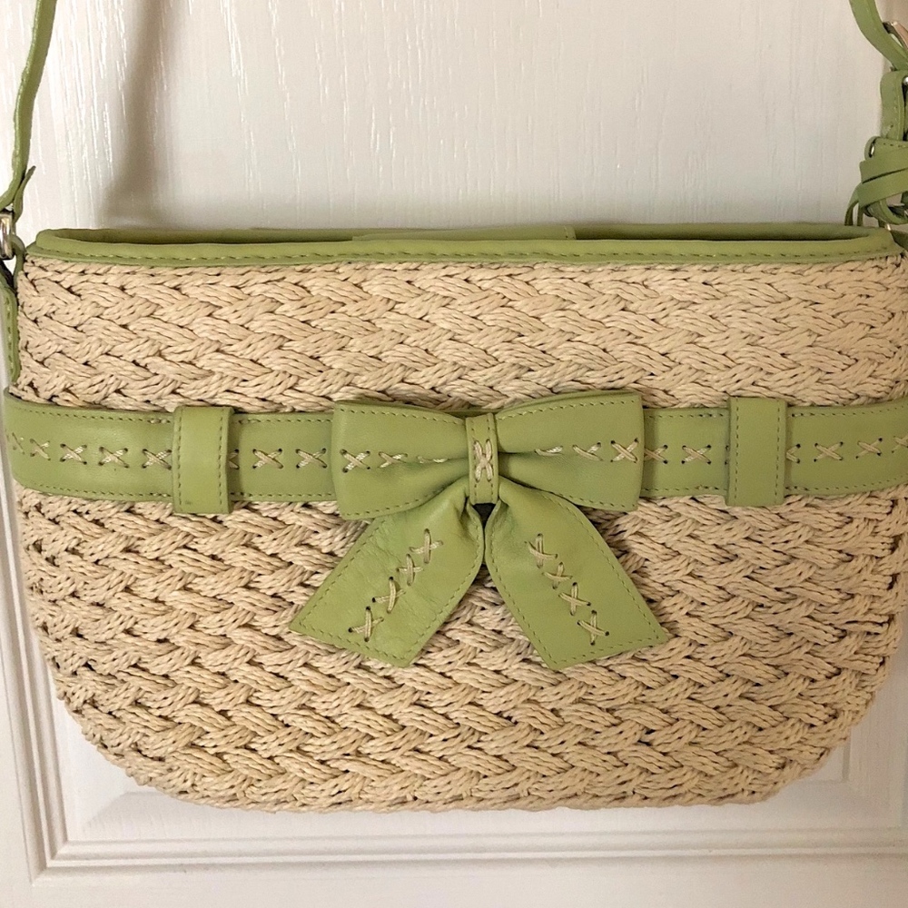 NWOT Brighton Straw Bow Bag Crossbody Adjustable